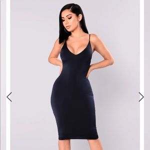 Fashion nova navy blue dress